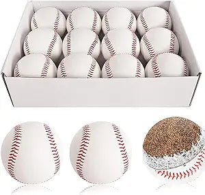 Baisidiwei 12 Pack Standard Size Adult Baseballs Unmarked & Leather Covered Training Ball Practice Baseball for Kids $52.99