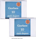 Gerber Unisex Baby Boys Girls Birdseye Flat fold Cloth Diapers Multipack White 20 Pack