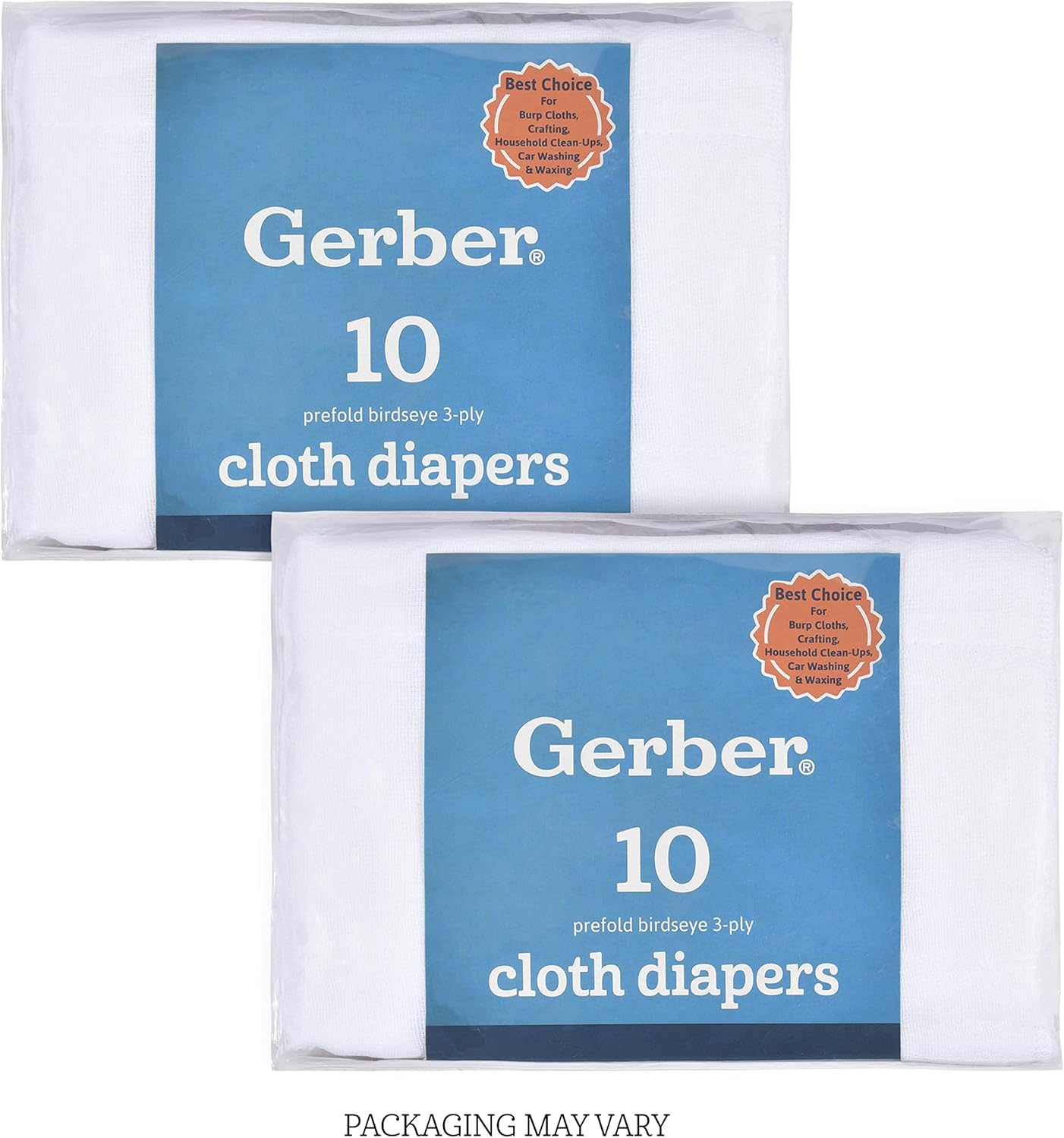 Gerber Unisex Baby Boys Girls Birdseye Flat fold Cloth Diapers Multipack White 20 Pack