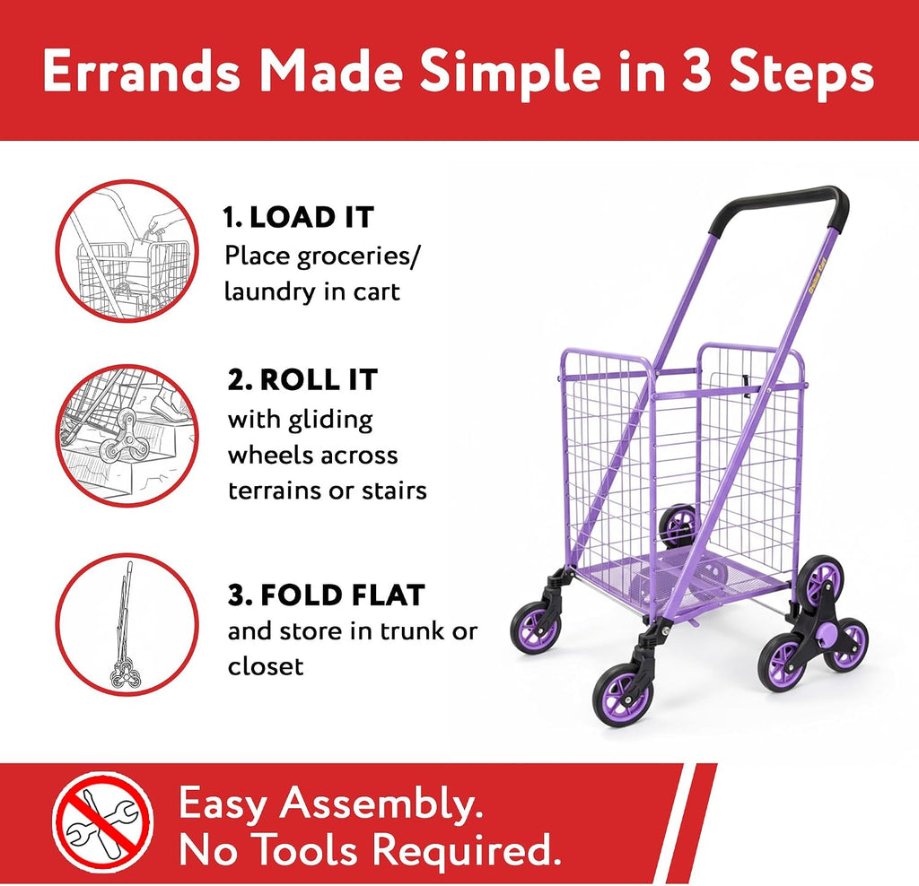 dbest Products Stair Climber Cruiser Cart- Purple