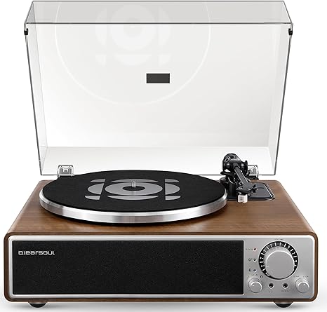 ONE-Q All-in-one Vinyl Record Player with Bluetooth 5.4, HiFi Turntable Built-in Speakers, Phono Preamp, AT-3600L Cartridge, 33/45 RPM, Auto Off