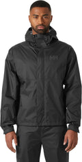 Helly Hansen Men's Loke Waterproof Windproof Breathable Rain Jacket 2.0 , 990 Black, X-Large