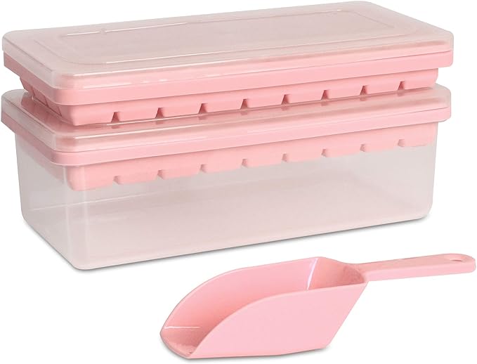 Food-grade  Ice Cube Tray with Lid and Storage Bin for Freezer (Open Box)