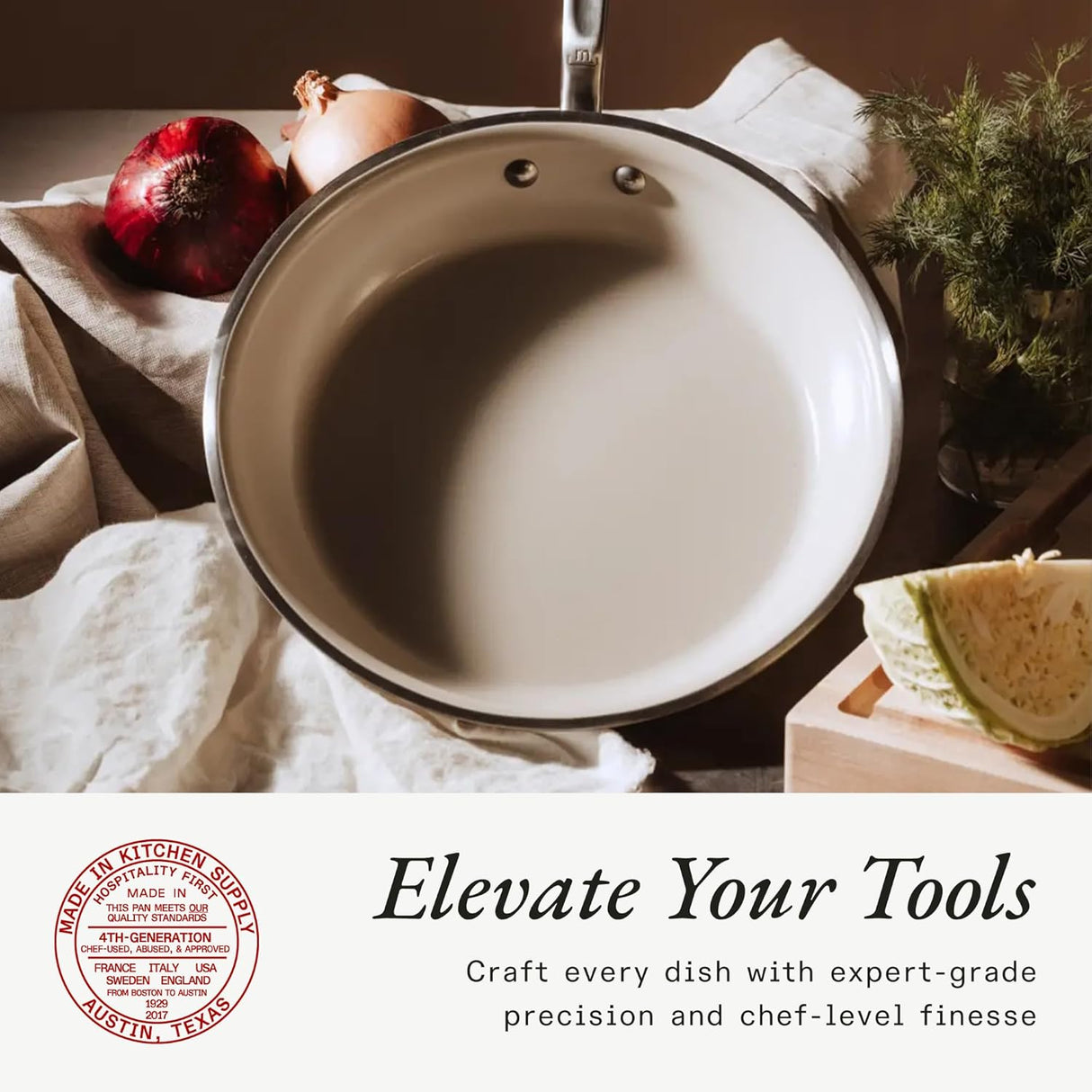Made In Cookware - 10" Ceramic Non Stick Frying Pan Stainless handle with Made In Cookware - 10" Frying Pan Protector - Molded Silicone - Dishwasher Safe - Graphite