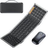 ProtoArc Foldable Keyboard and Mouse, XKM01 - Compatible with Laptop iPad Tablet - Black Gray