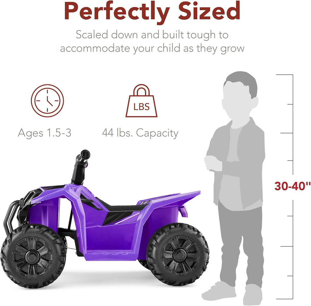 Best Choice Products - 6V Kids Ride-On 4-Wheeler Quad ATV Car w/ 1.8mph Max Speed, Treaded Tires - Purple