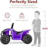 Best Choice Products - 6V Kids Ride-On 4-Wheeler Quad ATV Car w/ 1.8mph Max Speed, Treaded Tires - Purple