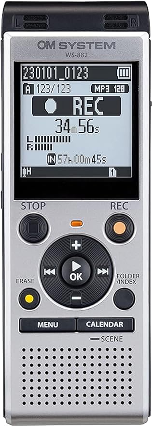 OM System WS-882 Digital Voice Recorder - Silver