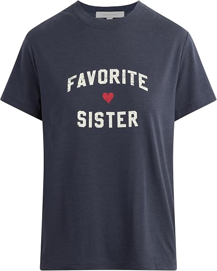 Favorite Daughter Women's The Favorite Sister Tee - Navy/Gardenia - Size Medium