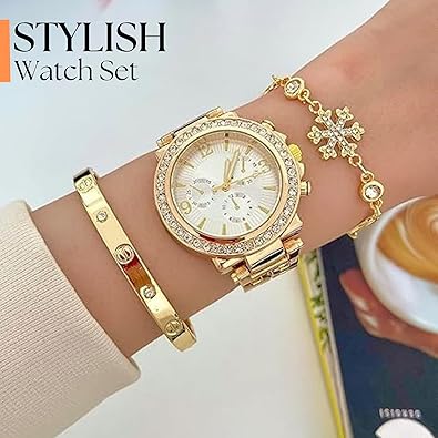 Ellizen Women's Wrist Watches- Bangle Watch and Bracelet Set | (NEW, OPEN BOX)