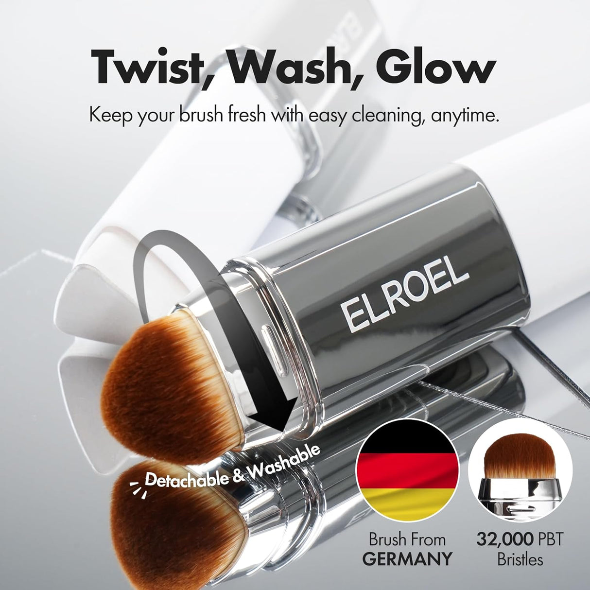 ELROEL Blanc Cover Cream Stick V White - (201 Light) Korean Color-Changing Foundation Stick with Volufiline