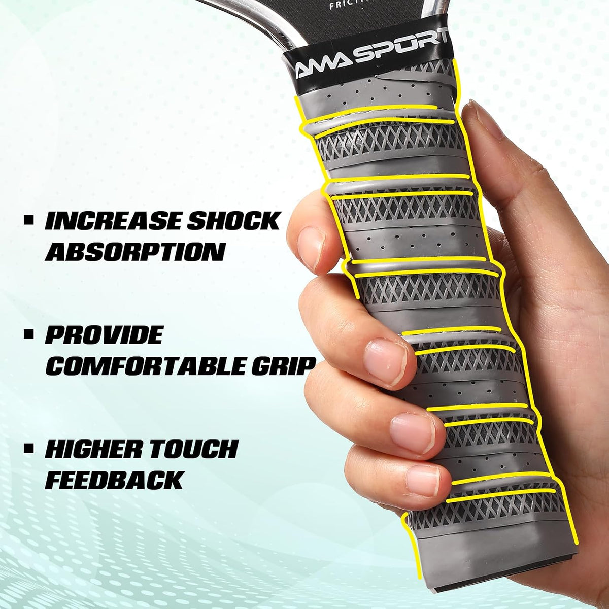 AMA SPORT Pickleball Paddle Grip Tape 2 Pack Pickleball Overgrip Replacement Grip Wrap