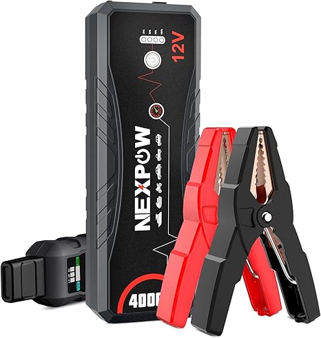 NEXPOW Car Jump Starter,Car Battery Jump Starter 4000A Peak Q11 Pack for Up to All Gas and 10.0L Diesel Engine12V Auto Battery Booster,Jumper Cables,Portable Lithium Jump Box with LED Light/USB