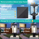 Zinnze Solar Lamp Post Light Outdoor Waterproof，Solar Outdoor Post Light with 3.5in Pier Mount Base Matte Black (OPEN BOX)