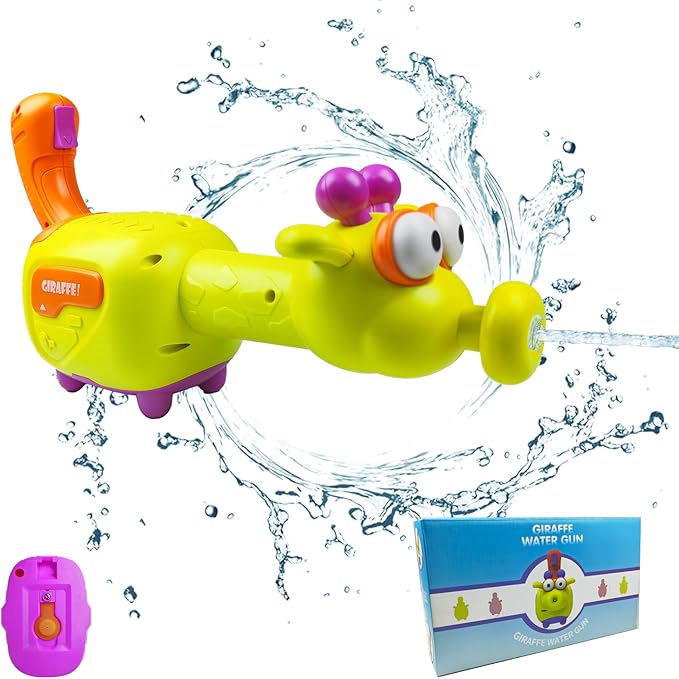 The Yellow Giraffe Electric Water Gun Has A Range of 32 Feet and Sends Boys Outdoor Water Festival Game Water Battle Gifts (Yellow Giraffe Electric Water Gun)