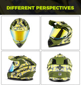 Orthrus Dual Sport Adventure Motorcycle Helmet DOT Certified for Adults ATV UTV Dirt Bike Snowmobile Off Road Helmets