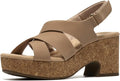 CLARKS Women's Nerisa Grace Wedge Sandal - Sand Nubuck - 9W
