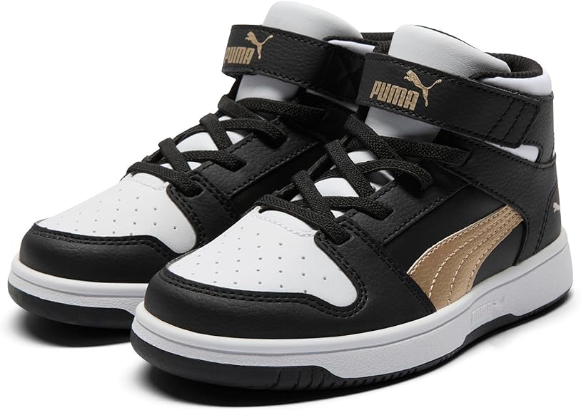 PUMA Unisex-Child Rebound Layup Mid Hook and Loop Sneaker Size 10.5c