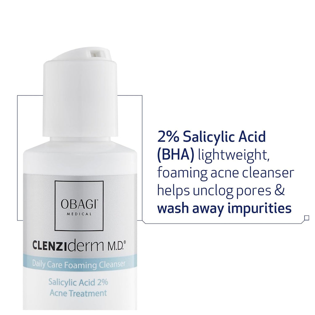 OBAGI CLENZIDERM M.D.® DAILY CARE FOAMING CLEANSER 2% Salicylic Acid (BHA)- 4 Oz.