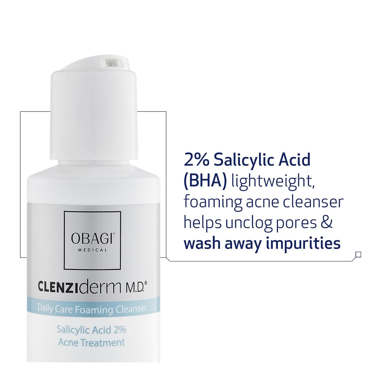 OBAGI CLENZIDERM M.D.® DAILY CARE FOAMING CLEANSER 2% Salicylic Acid (BHA)- 4 Oz.