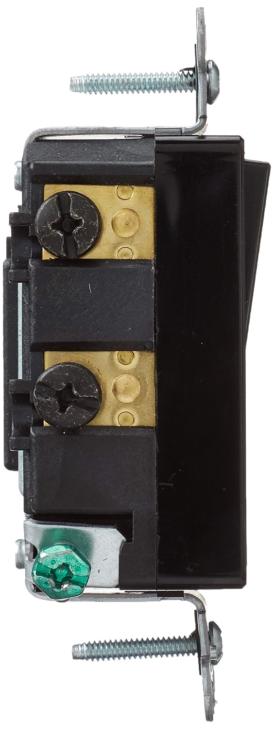 Leviton 15 Amp Decora Rocker 4-Way Switch, Grounding, Black (5604-2E) - 10 Pack