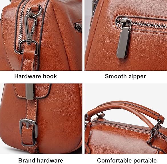 FOXLOVER Small Leather Crossbody Bags for Women Lady Shoulder Bag Top Handle Mini Handbag and Purse