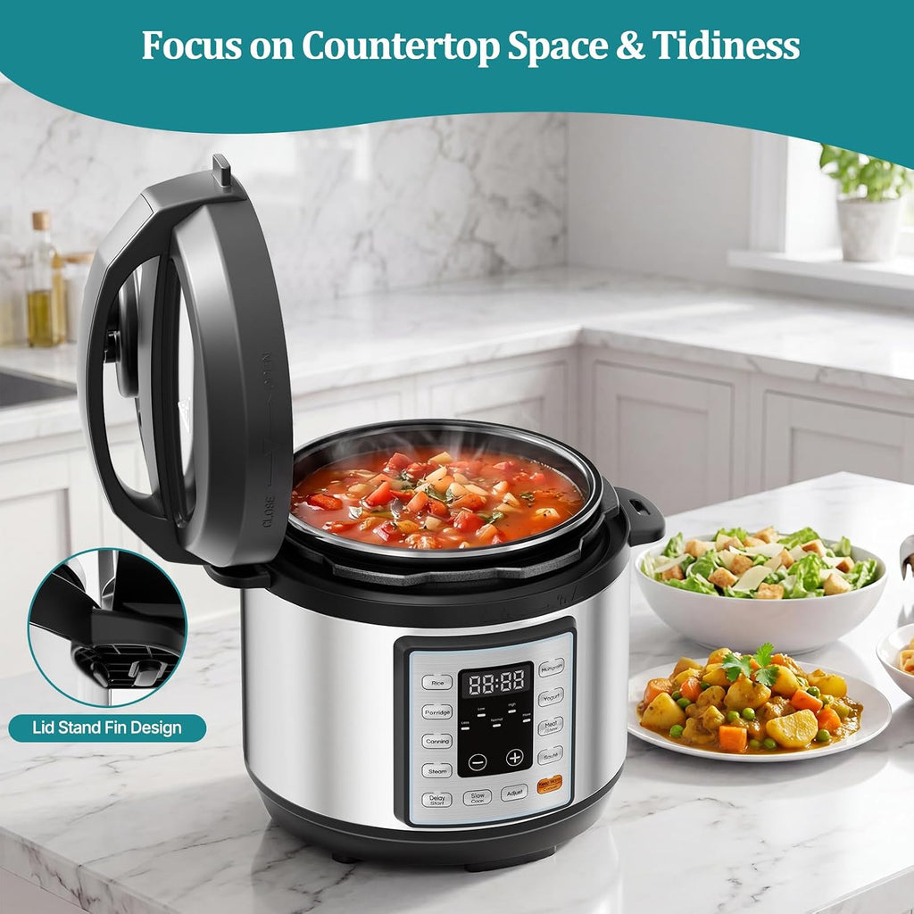 OLIXIS 10-In-1 Electric Pressure Cooker (Model AH-YLG95DY-3SR)-Silvery