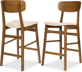 Best Choice Products Bar Stool Set of 2 - Walnut/Cream