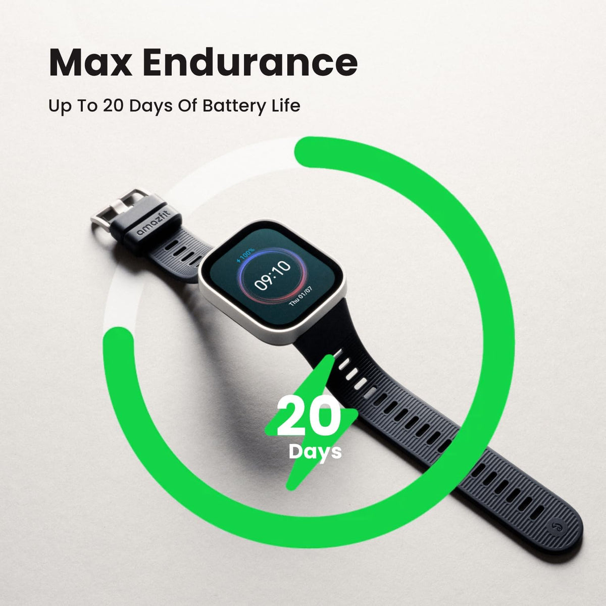 Amazfit Bip Max Smart Watch, 2.07" AMOLED Display, GPS, iOS/Android , Black