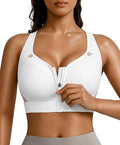 BRXL Women's Sports Bra With Front Closure Plus Size - White - 3XL (NIB)