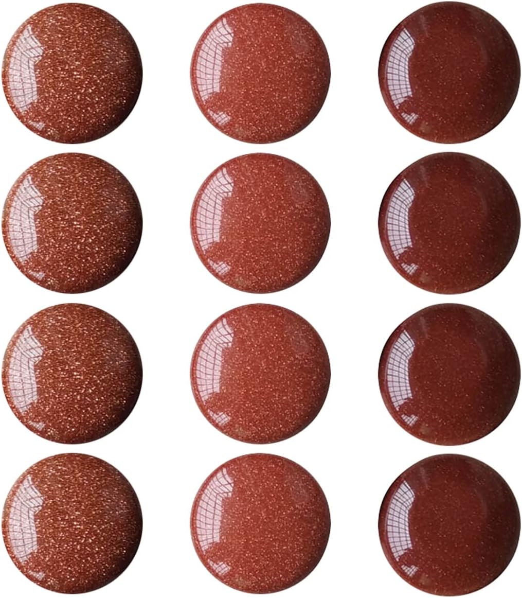 25mm Cabochons Stone Flatback Natural Stones for Jewelry Making, 12pcs