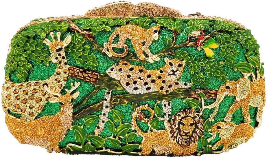 Dazzling Bling Animal Purses For Women Crystal Clutch Evening Bag Wedding Party Handbag   New