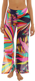 Trina Turk Women's Paralia Mesh Pants, Casual, Wide Leg, Beach Cover Ups for Women Size: L