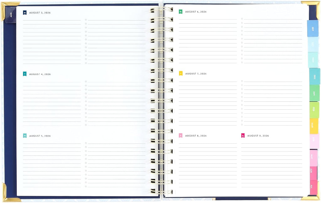 2026-2027 Spiral Daily Simplified Planner - by Emily Ley- Carolina Trellis