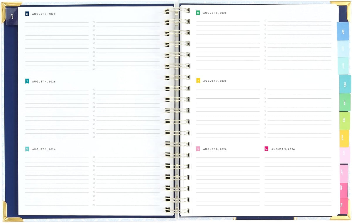 2026-2027 Spiral Daily Simplified Planner - by Emily Ley- Carolina Trellis
