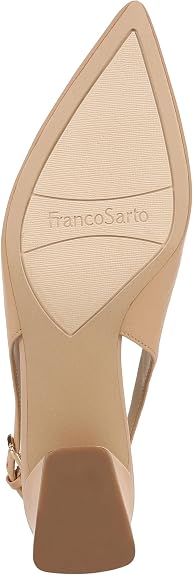 Franco Sarto Women's Racer Slingback Pump (Beige Nude Leather - Size: 8W)