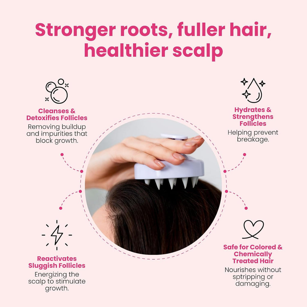 Trybello Hair Growth Shampoo with DHT Blocker 8 Fl Oz. | Natural Thickening | & Scalp Detox | Sulfate Free & Vegan Formula | Caffeine, Aloe Vera, Turmeric, and Urucum Extract | For Any Hair Type