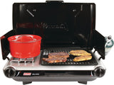 Coleman Tabletop 2-in-1 Camping Grill/Stove, 2-Burner Propane Grill & Stove with Adjustable Burners & 20,000 BTUs of Power, Great for Camping, Tailgating, Grilling
