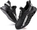 Furuian Steel Toe Sneakers for Men Women Lightweight Safety Shoes Comfortable Puncture Proof Slip On Indestructible Work Shoes Size: 8M/9.5W