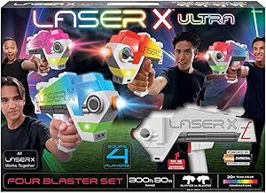 Laser X Ultra 4 Player Set - 4 200' Ultra Blasters w/ 12 AAA Batteries(New Open Box)