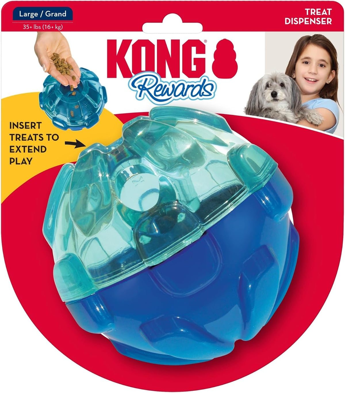 Kong - Rewards Ball - Ultra Durable Interactive Treat Dispensing Dog Toy - for Large Dogs