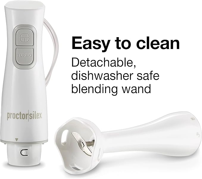 Proctor Silex Electric Immersion Blender with Detachable Dishwasher Safe Blending Wand - 59739