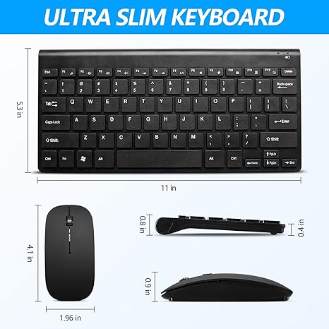 Mini Wireless Keyboard And Mouse (GHKM07) Black(NEW OPEN BOX)