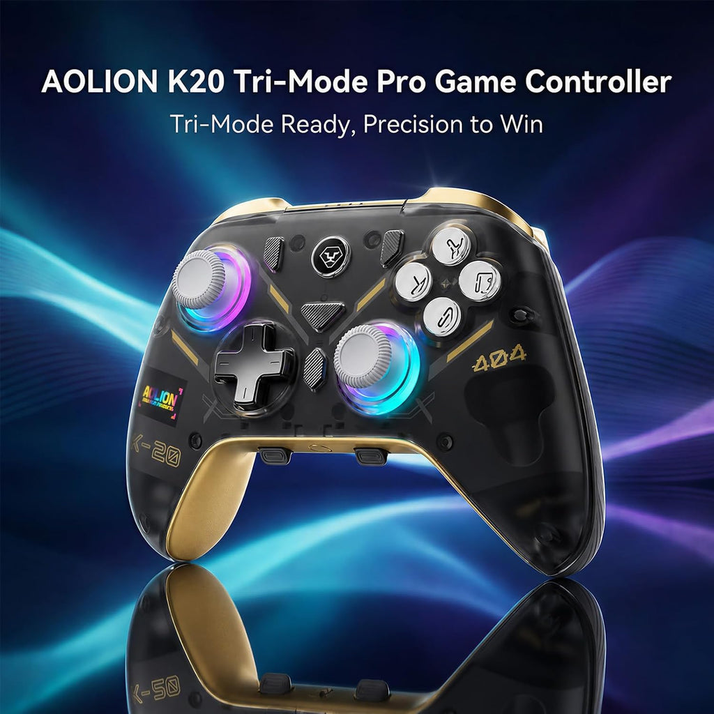 Aolion gaming K20 Wireless Controller for Switch 2/Switch/PC with Dock | Hall Effect Joysticks, 3-Stage Hall Triggers, 1000Hz Polling, Swappable D-Pad