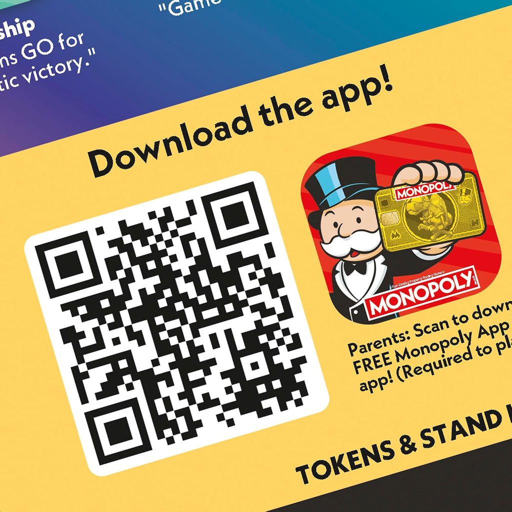 Monopoly App Banking Board Game| App-Enabled Game | Links to Smart Devices | Ages 8+ | 2 to 6 Players | 45 Mins. | Family Games for Kids