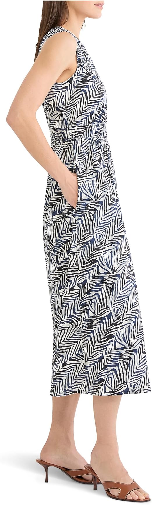 NIC+ZOE Inked Lines Dierdre Dress - Indigo Multi - Size Large