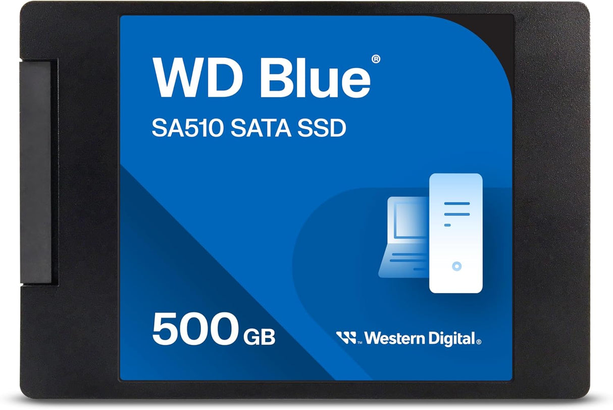 Western Digital 500GB WD Blue SA510 SATA Internal Solid State Drive SSD - SATA III 6 Gb/s, 2.5"/7mm, Up to 560 MB/s - WDS500G3B0A