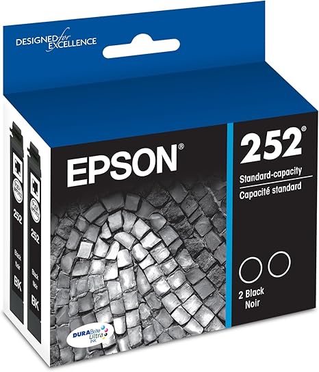 EPSON 252 DURABrite Ultra Ink Standard Capacity Black Dual Cartridge Pack