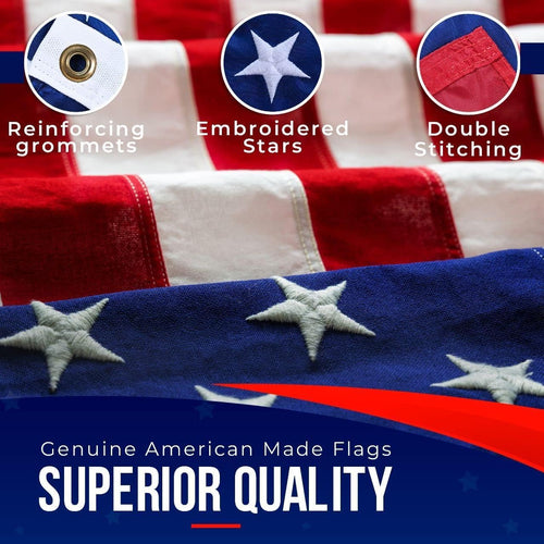 American Flag - 3 Ft x 5 Ft - Rushmore Rose Made in USA