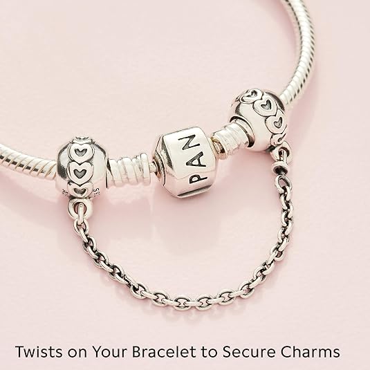 PANDORA Band of Hearts Safety Chain Charm - Sterling Silver
